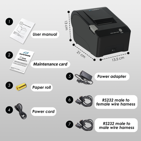 Receipt Printer VCP-58PLUS 58mm | RS-232 & Cash Box Interface | Fast Printing